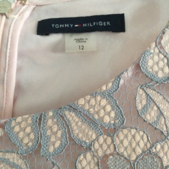 Tommy Hilfiger, Size 12 (fits like size 10) grey and pink party dress - Picture 3 of 6